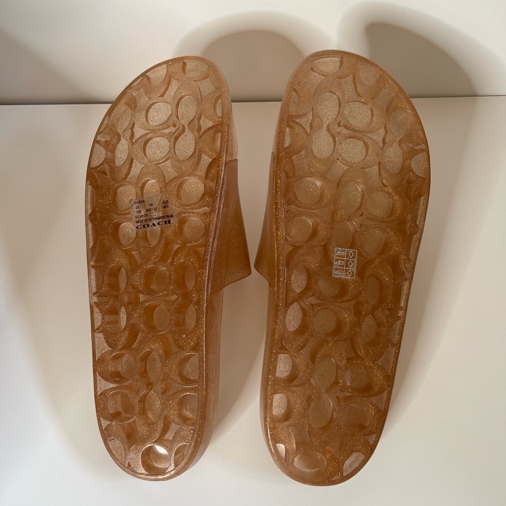 COACH Ulyssa w/sparkes Slide C3068 gold Sandals - Picture 7 of 7